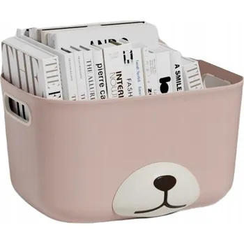 Úložný box ORGANIZÉR / KOŠÍK NA HRAČKY, PLENKY, OBLEČENÍ RŮŽOVÝ STŘEDNÍ KIDESA