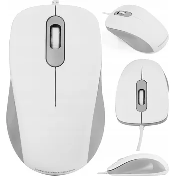 Myš ČERVENÁ Modecom Optická myš Bílá Superslim USB