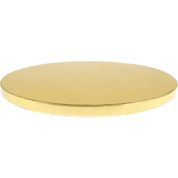 Pevný kulatý dortový podnos průměr 25 cm / tloušťka 12 mm - zlatý
