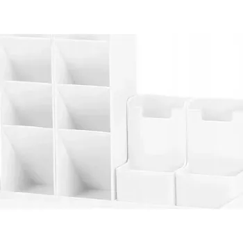 Úložný box ORGANIZÉR NA STŮL PŘIHRÁDKA POŘADAČ ZÁSOBNÍK NA PASTELKY PROPISKY BÍLÝ