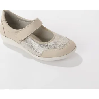 Kožené polobotky s pružnými vsadkami béžová 36