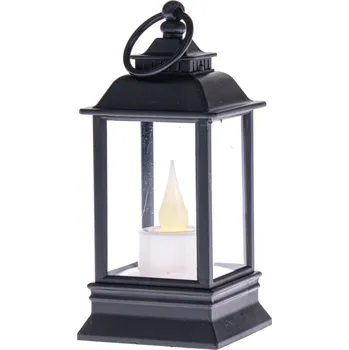 Lucerna Lucerna s LED svíčkou Cremona černá, 6 x 13 cm