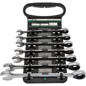 Dílna HONITON Sada očkoplochých ráčnových klíčů 72 zubů 7 dílů | 10-19 mm, plastový držák