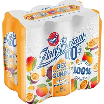 Pivo Zlatý Bažant Radler Mango Maracuja nealkoholické 6×0,5 l plech
