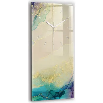 Hodiny Vertikální Skleněné Nástěnné Hodiny do Kanceláře s Abstraktním Vzorem Barev 30x60 cm