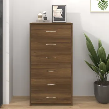 Organizace kuchyně Příborník 6 zásuvek kouřový dub 50x34x96 cm kompozitní dřevo