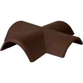 Střecha Hřebenáč rozdělovací X Bramac Novo se dvěma příchytkami tmavohnědá