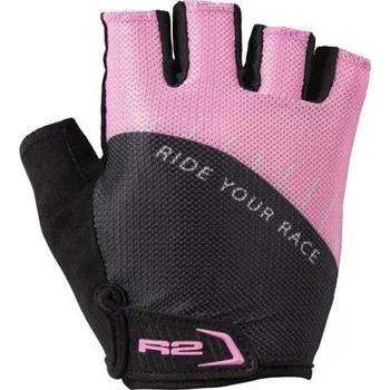Cyklistické rukavice R2 Letní krátkoprsté rukavice R2 VOUK ATR19V, černo-růžové - L