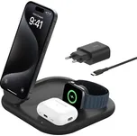 Belkin BOOST CHARGE Qi2 15W 3v1 Magnetický nabíjecí stojan, skládací, černá