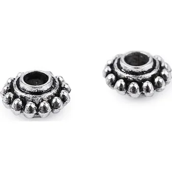 Výprodej - Ozdobný díl Ø7 mm - platina s patinou 10ks Varianta: platina s patinou, Balení: 10 ks