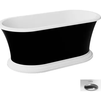 Vana Besco Akrylátová volně stojící vana Ziva BW Matt 160x75, bez přepadu Typ a barva výpustě: Alcaplast Click-Clack s horním čištěním, chrom