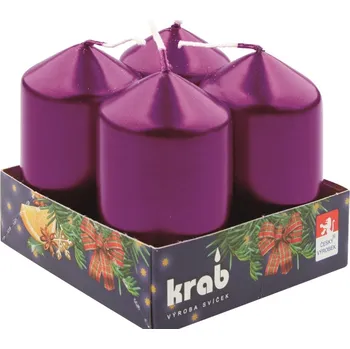 Svíčka Adventní svíčky, fialový lak 40 x 80 mm (Fialová lakovaná)