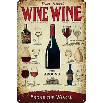 Plechová cedule BAF Plechová cedule Vše kolem vína 30 x 20 cm