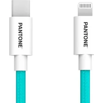 Datový kabel PANTONE KABEL MFI USB-C - LIGHTNING 1,5M, 3A, 60W, MODROZELENÝ [GSM174232]
