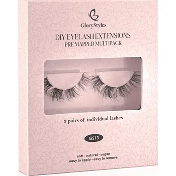 Umělé řasy GloryStyles Sada 3 párů segmentových řas GS13