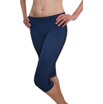 Dámské legíny AXIRYA - Bezešvé sportovní capri legíny - tmavě modrá+černá/S/M
