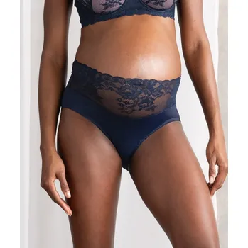 Těhotenské kalhotky Seraphine Krajkové těhotenské kalhotky se středně vysokým pasem Emelia modré Velikost: S