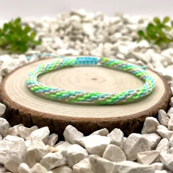 Náramek Certom Vícebarevný náramek přátelství - zelená, modrá, růžová 0243