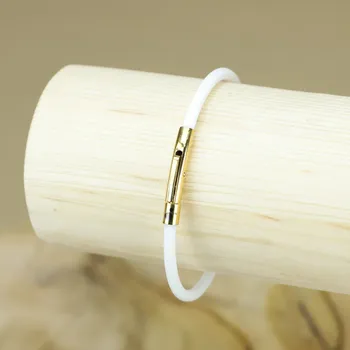 Náramek Náramek simply bílý Velikost náramku: 22cm, Barva komponentů: stříbrná