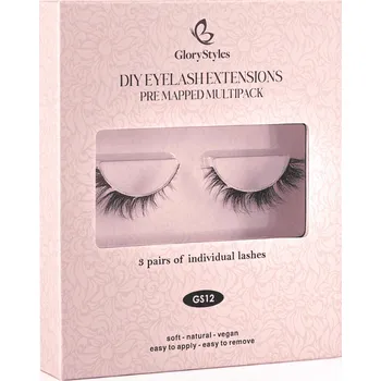 Umělé řasy GloryStyles Sada 3 párů segmentových řas GS12