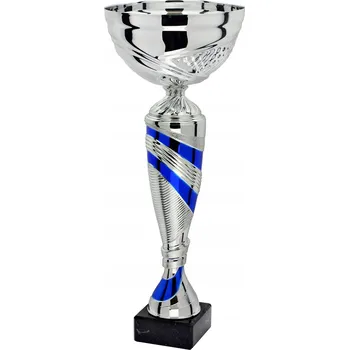 X313C Pohár stříbrno-modrý, výška 320 mm, průměr 120 mm