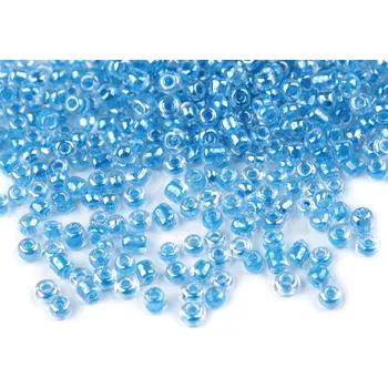 Korálek Rokajl 8/0 - 3 mm s průtahem modrá