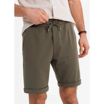 Pánské kraťasy Ombre Clothing Olivové chinos kraťasy V5 SRCS-0170