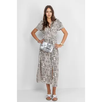 Dámské šaty Vero Moda dámské šaty Menny s výstřihem do V béžové Velikost: XS