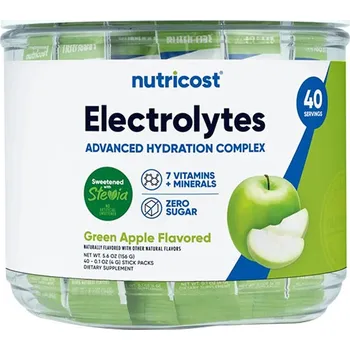 Iontový nápoj Nutricost Electrolytes Hydration Stick Packs 156 g Příchuť: zelené jablko
