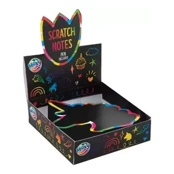 Blok Vyškrabovací notes papíry I. 75 listů + vyškrabávací pero 9x9 cm