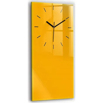 Hodiny Velké Skleněné Nástěnné Hodiny Dekorativní Zlatavě-Žluté 30x60 cm
