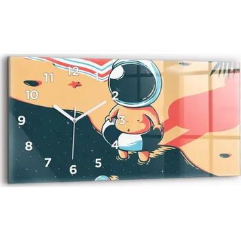 Hodiny Moderní skleněné nástěnné hodiny s potiskem 60x30 cm Dětská fantazie