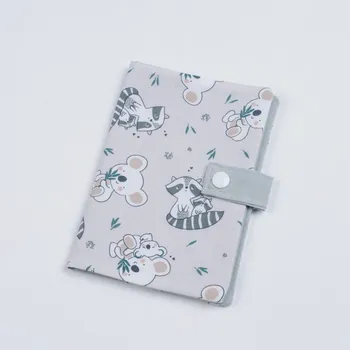 Obal na doklad Tulimese Obal mývalí rodinka šedozelený