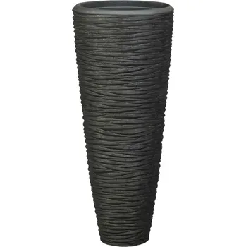 Květináč Baq Polystone Seaside Partner Smoke Ø 50 cm / V 120 cm