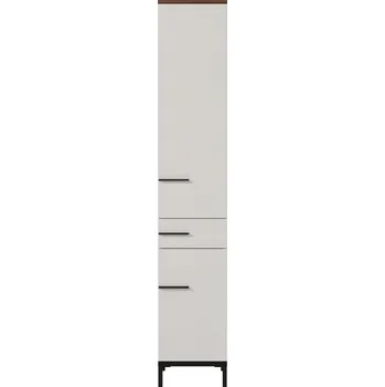 Koupelnový nábytek Šedobéžová vysoká koupelnová skříňka v dekoru ořechu 34x190 cm Yonkers - Germania ID_1468694