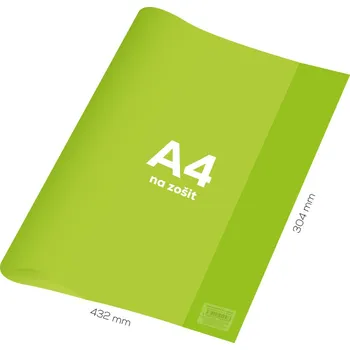 Sešit Obal na sešit A4 PVC 432x304 mm Neon Color - průhledný/zelený