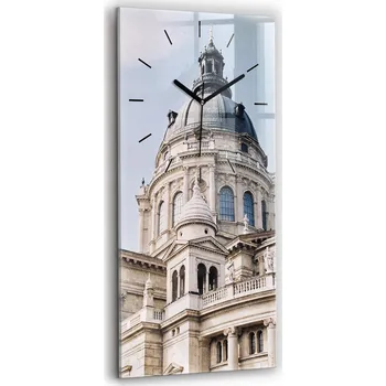 Hodiny Nástěnné Vertikální Skleněné Hodiny s S Potiskem Bazilika sv. Štěpána 30x60 cm