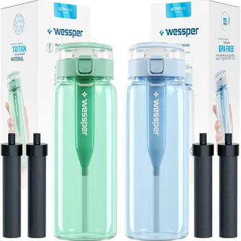 2x Filtrační láhev Wessper TRITAN 0,68l + 4x Vodní filtr Wessper Clarti
