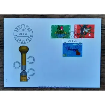 Poštovní známka ŠVÝCARSKO FDC 1017/19, výročí I, r. 1974