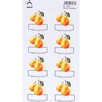 Samolepící etiketa ARCH Samolepicí dekorační etikety hrušky 1 arch 9 x 17 cm