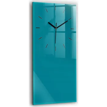 Hodiny Velké Nástěnné Hodiny Skleněné Tiché Ukazatele Mořská Barva 30x60 cm
