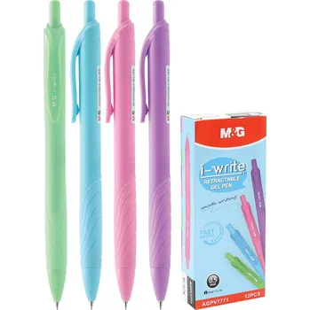 Gelové pero M&G i-write 0,5 mm (mix pastelových barev) - modrá náplň