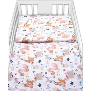 Baby Nellys 2-dílné bavlněné povlečení - Pohádková zvířátka - bílá, vel. 135x100 cm, Velikost povlečení 135x100