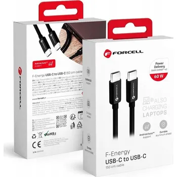 Datový kabel Kabel Forcell USB typ C – USB typ C 1,5 m černý