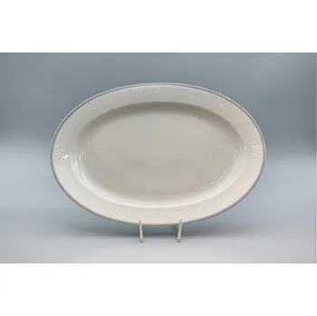 OPAL svatební šedá, Mísa oválná JANA 36 cm, krajka, Thun