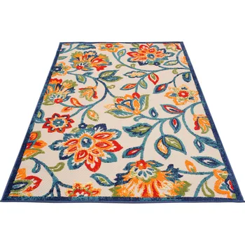 Koberec Makro Abra Moderní kusový koberec AVENTURA EC93A Květy vícebarevný Rozměr: 80x150 cm