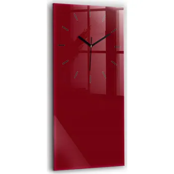 Hodiny Vertikální Skleněné Hodiny Tichý Mechanismus Loft Nástěnné Burgundská Barva 30x60