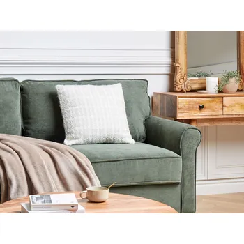 Polštář Polštář s kostkovaným vzorem 45 x 45 cm béžový dekorativní moderní doplněk do ložnice obývacího pokoje Beliani