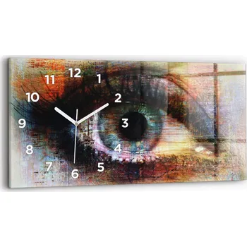 Hodiny Ozdobné nástěnné hodiny s krásnou grafikou horizontální 60x30 cm Street Art Oko