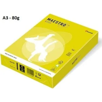 Papír Maestro Color A3, 80 g - papír barevný, Neon žlutý, 500 listů